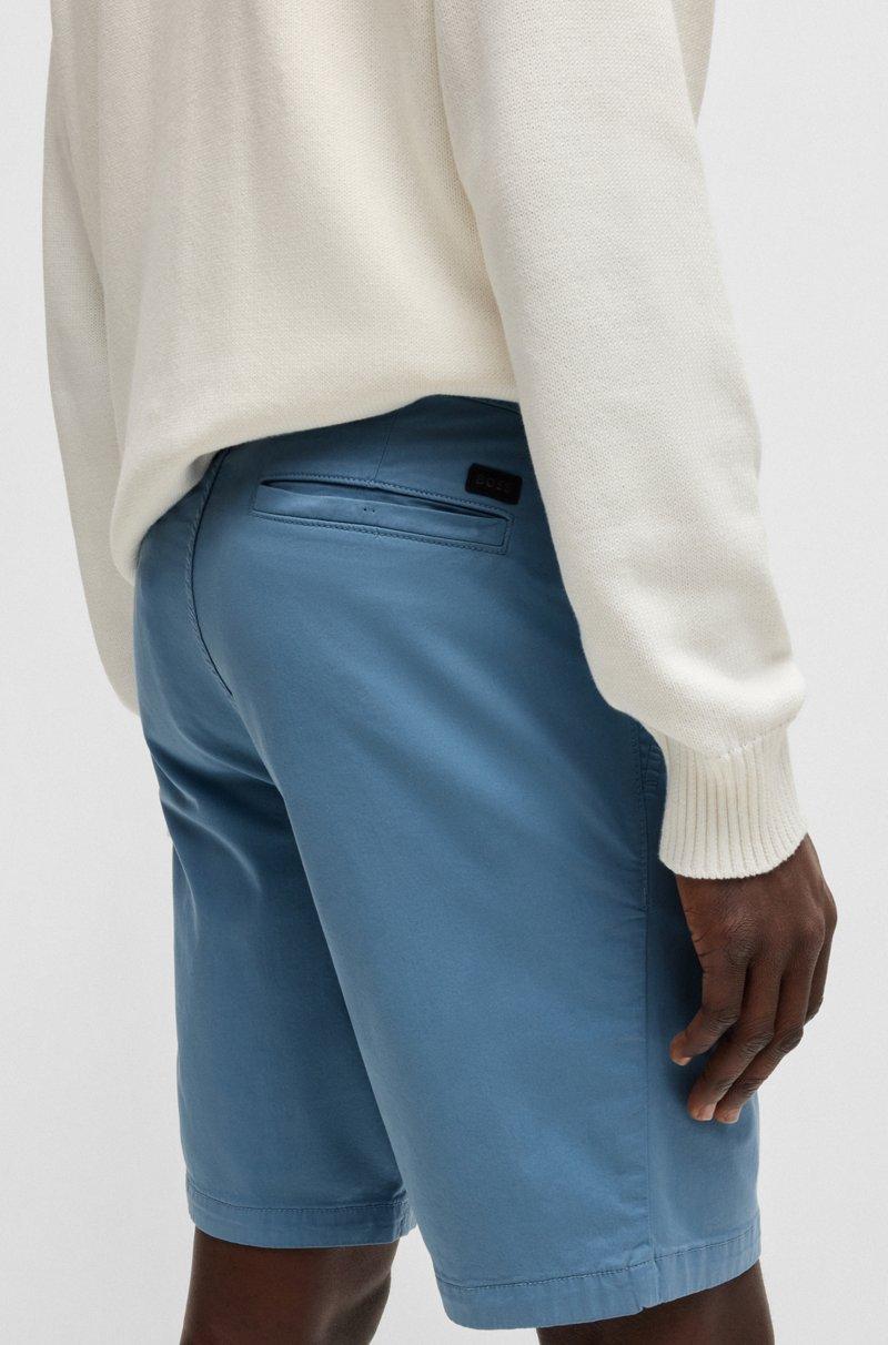 Hugo Boss Shorts Slim Fit De Sarga De Algodón Elástico