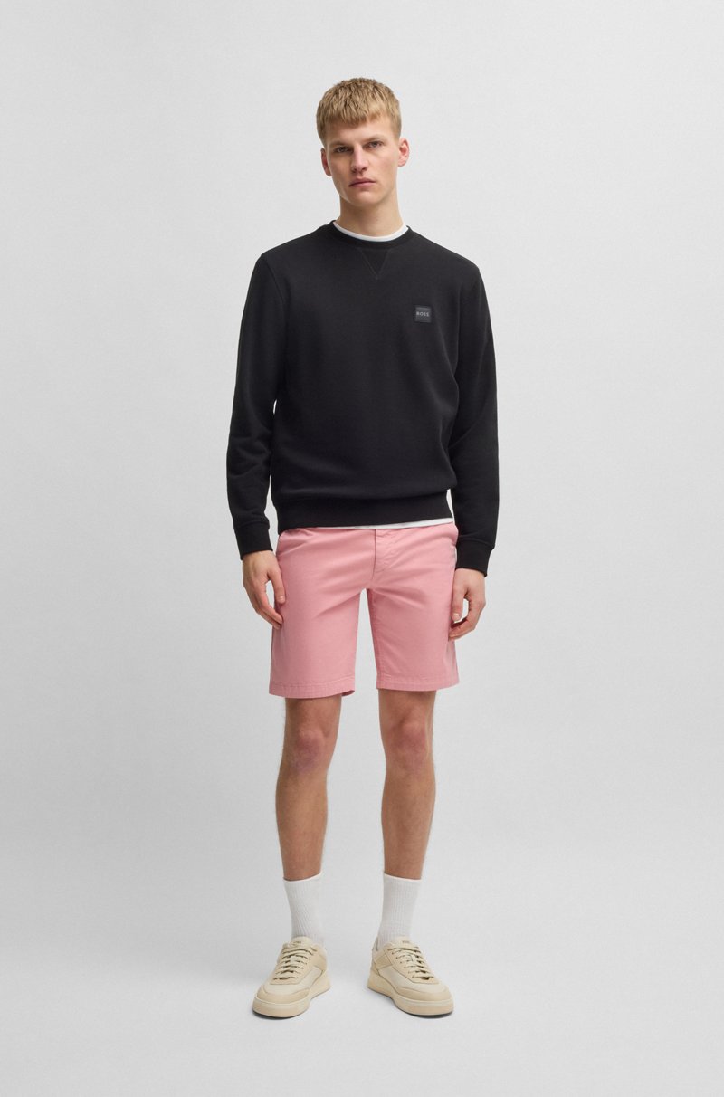 Hugo Boss Shorts Slim Fit De Sarga De Algodón Elástico