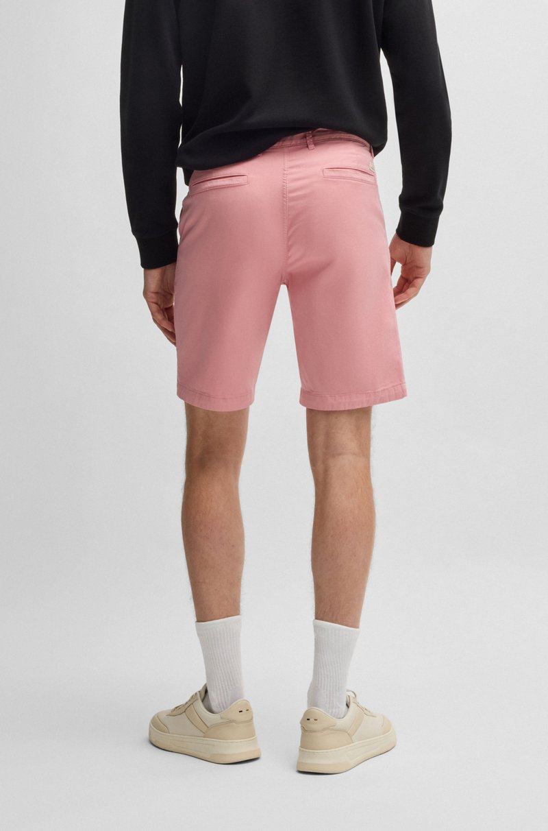 Hugo Boss Shorts Slim Fit De Sarga De Algodón Elástico
