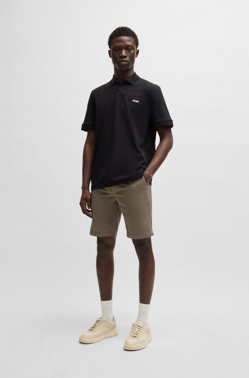 Hugo Boss Shorts Slim Fit De Sarga De Algodón Elástico