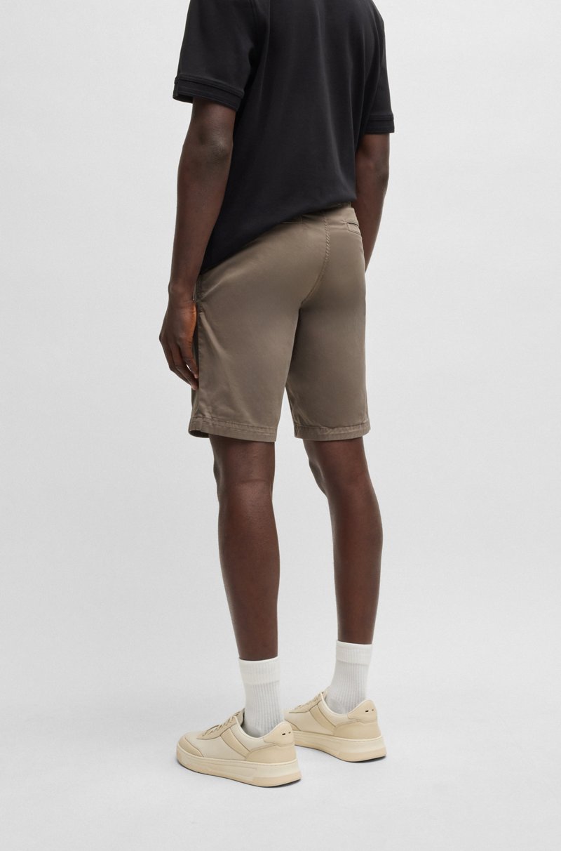Hugo Boss Shorts Slim Fit De Sarga De Algodón Elástico