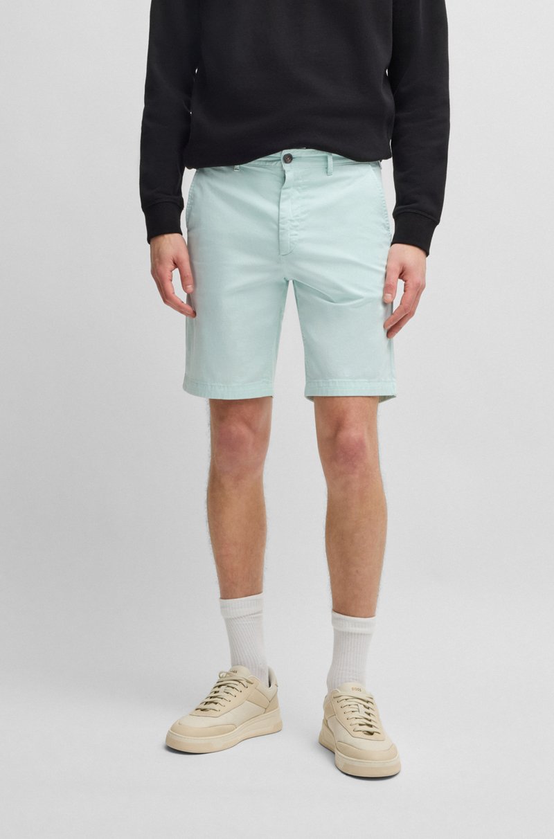 Hugo Boss Shorts slim fit de sarga de algodón elástico