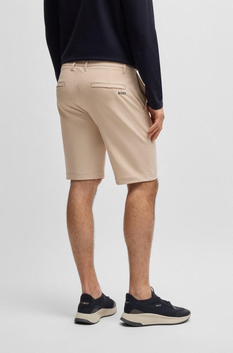 Hugo Boss Shorts Slim Fit De Tejido Elástico Repelente Al Agua