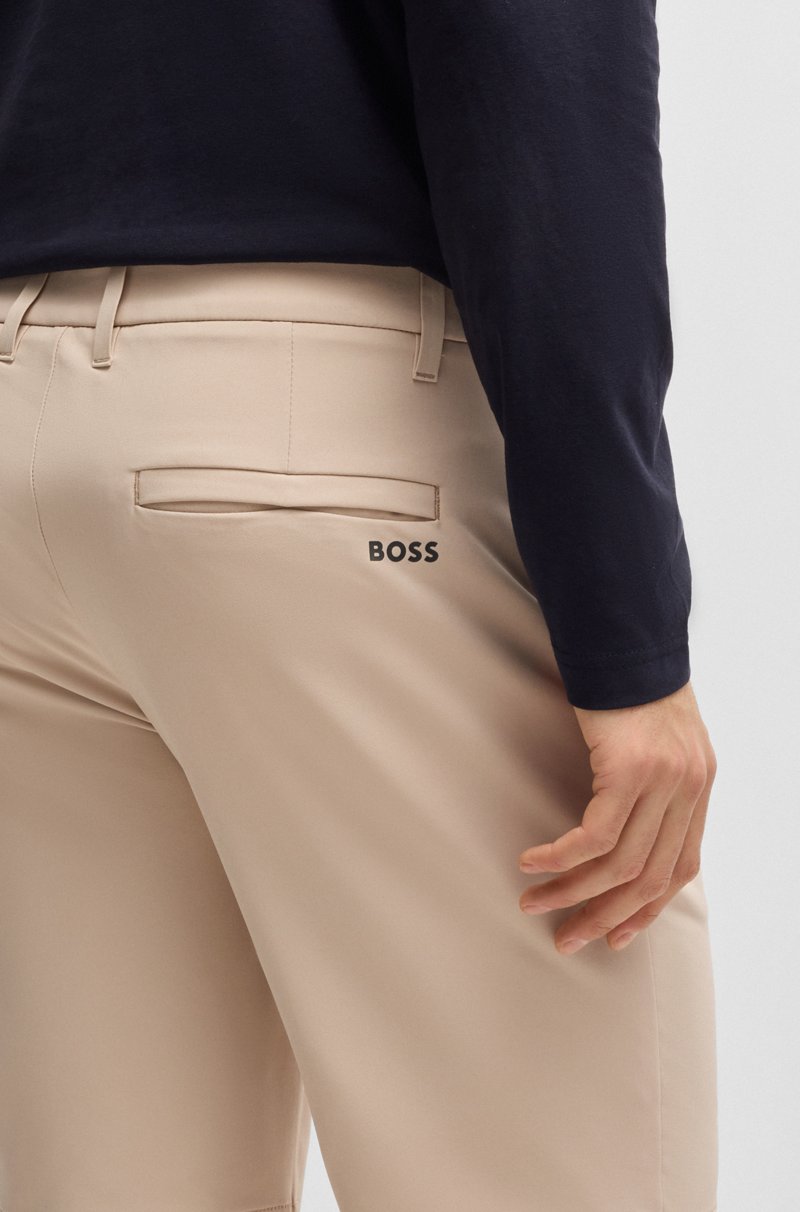 Hugo Boss Shorts Slim Fit De Tejido Elástico Repelente Al Agua