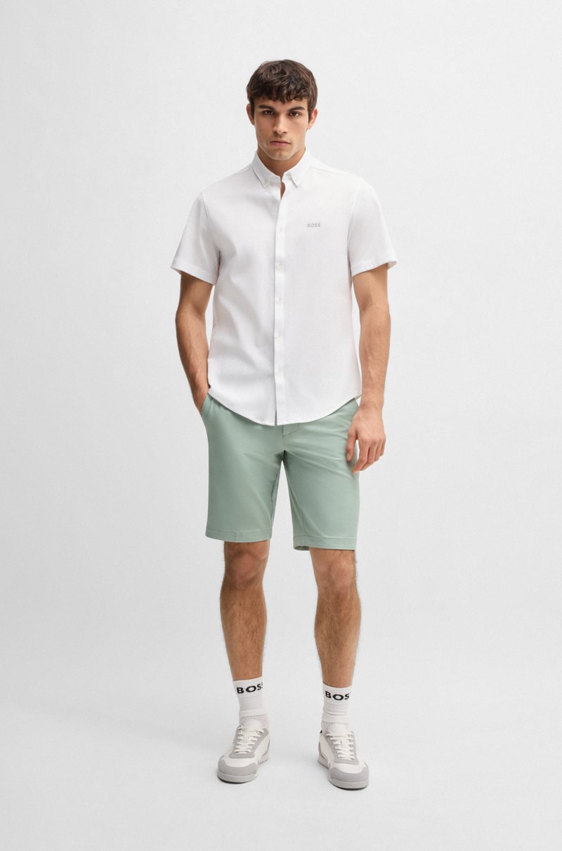Hugo Boss Shorts Slim Fit De Tejido Elástico Repelente Al Agua