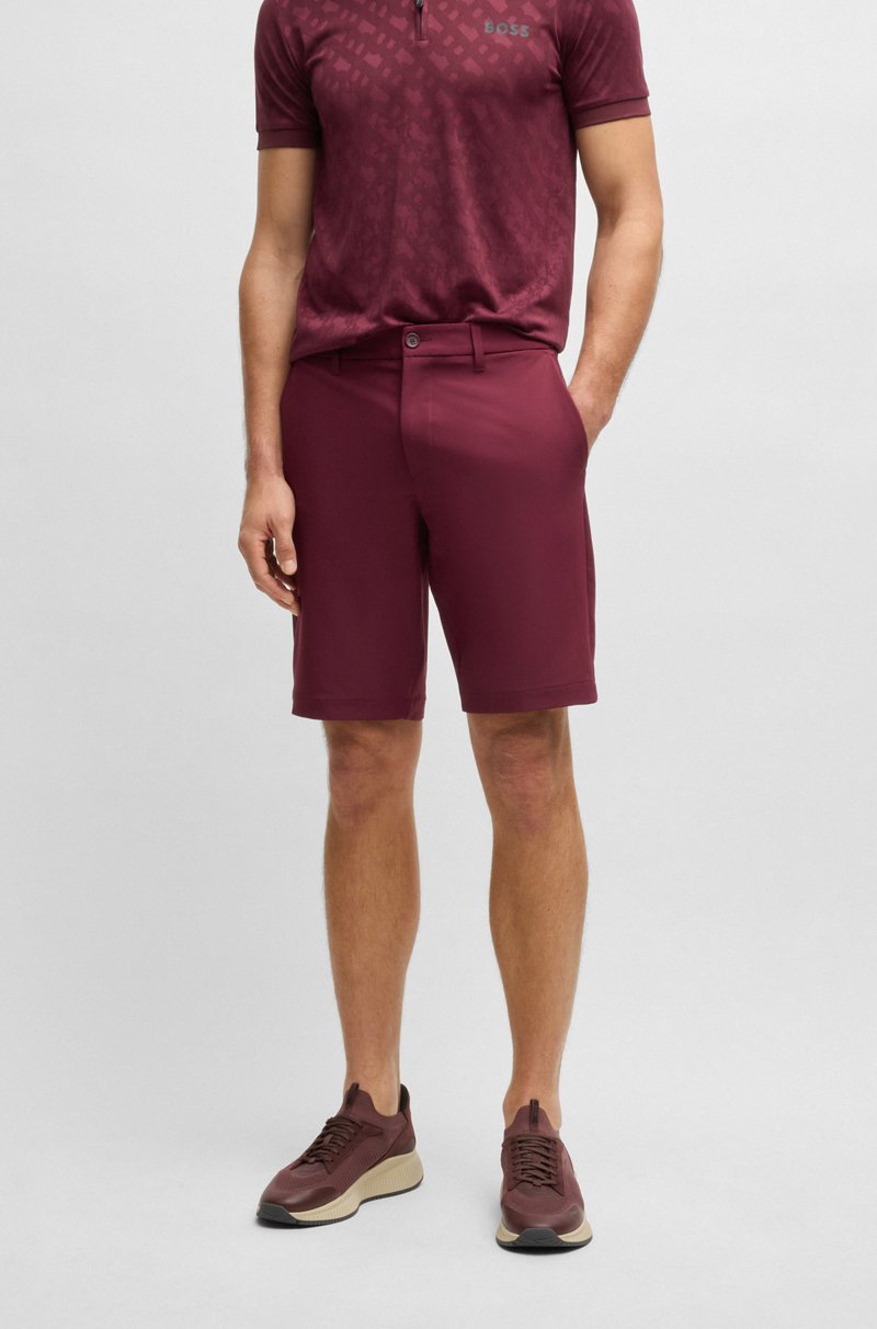 Hugo Boss Shorts Slim Fit De Tejido Elástico Repelente Al Agua