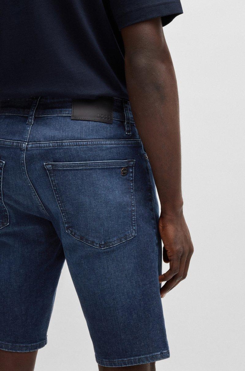 Hugo Boss Shorts Slim Fit Delaware En Tejido Vaquero Azul Suave Que Facilita El Movimiento