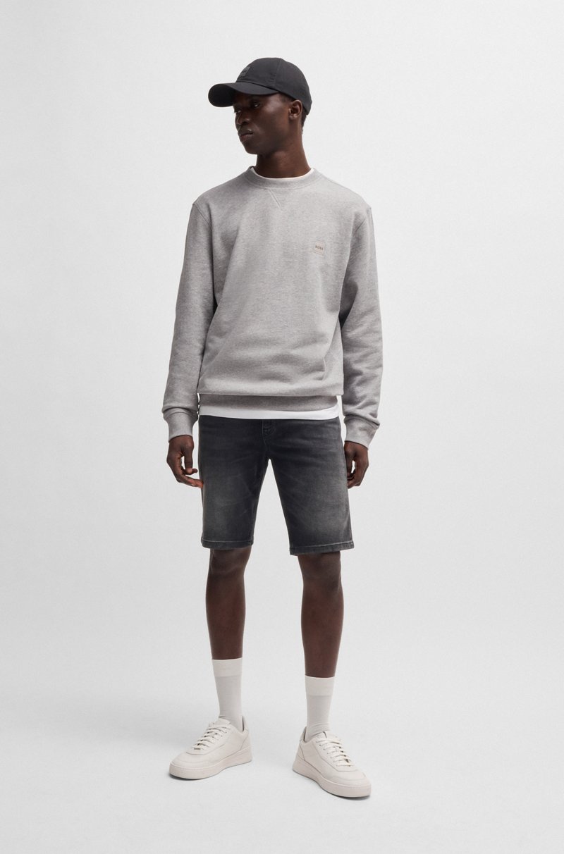 Hugo Boss Shorts Slim Fit Delaware En Tejido Vaquero Elástico Negro De Gran Comodidad