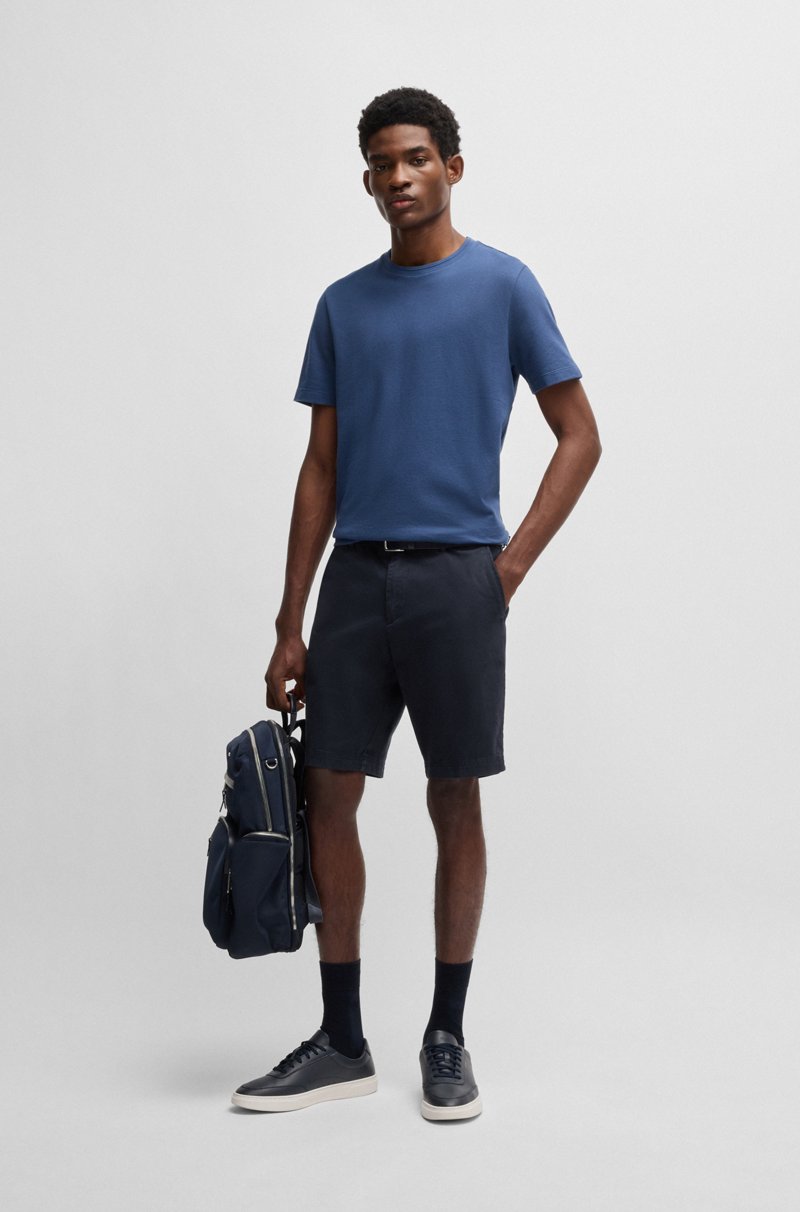 Hugo Boss Shorts Slim Fit En Tejido De Gabardina De Algodón Elástico