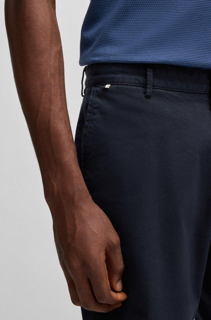 Hugo Boss Shorts Slim Fit En Tejido De Gabardina De Algodón Elástico