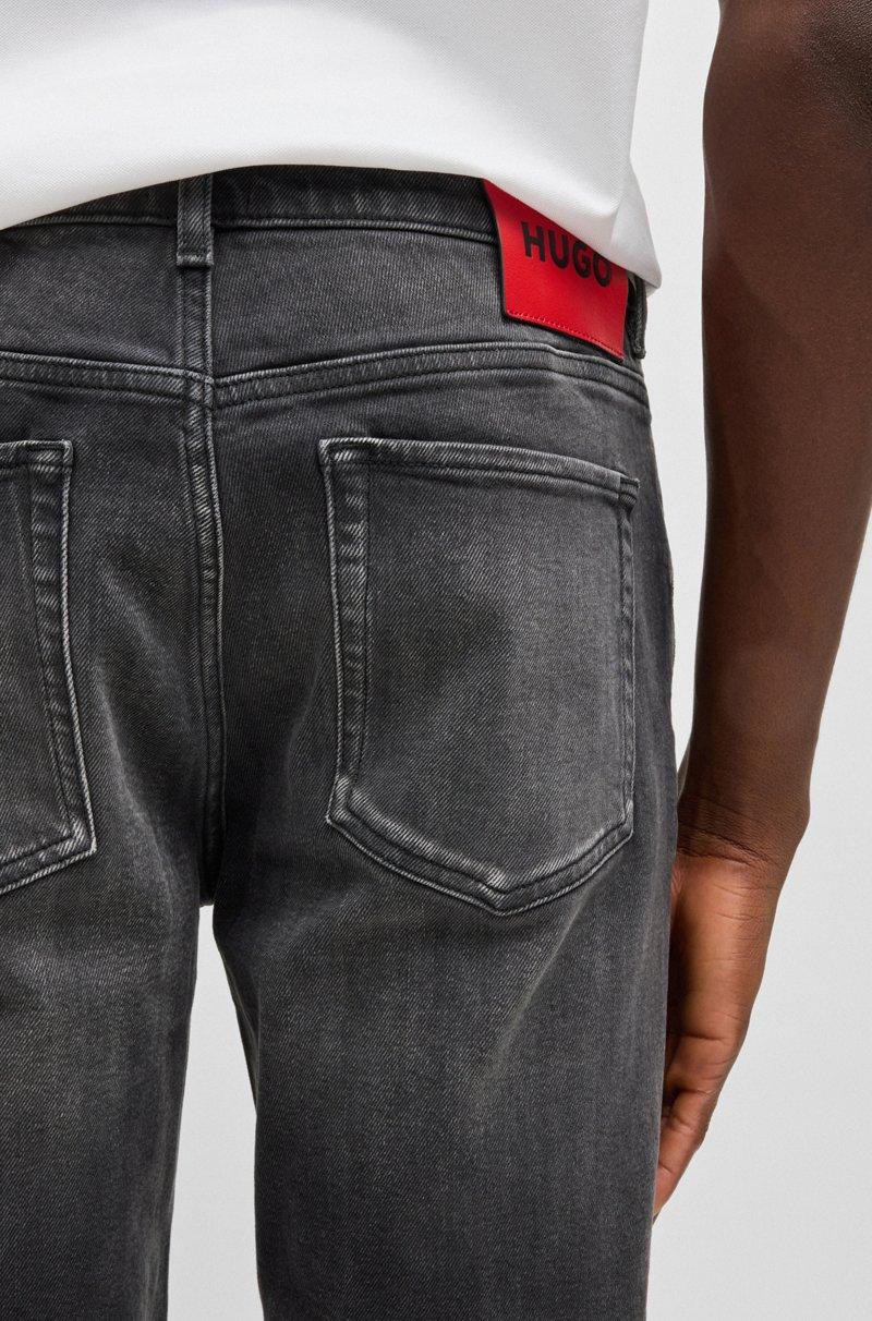 Hugo Boss Shorts Tapered Fit De Cómodo Denim Elástico Negro
