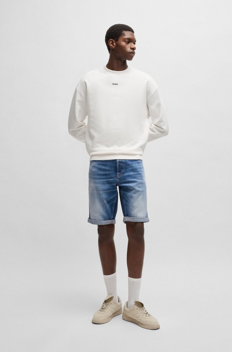 Hugo Boss Shorts Tapered Fit En Cómodo Denim Elástico Azul