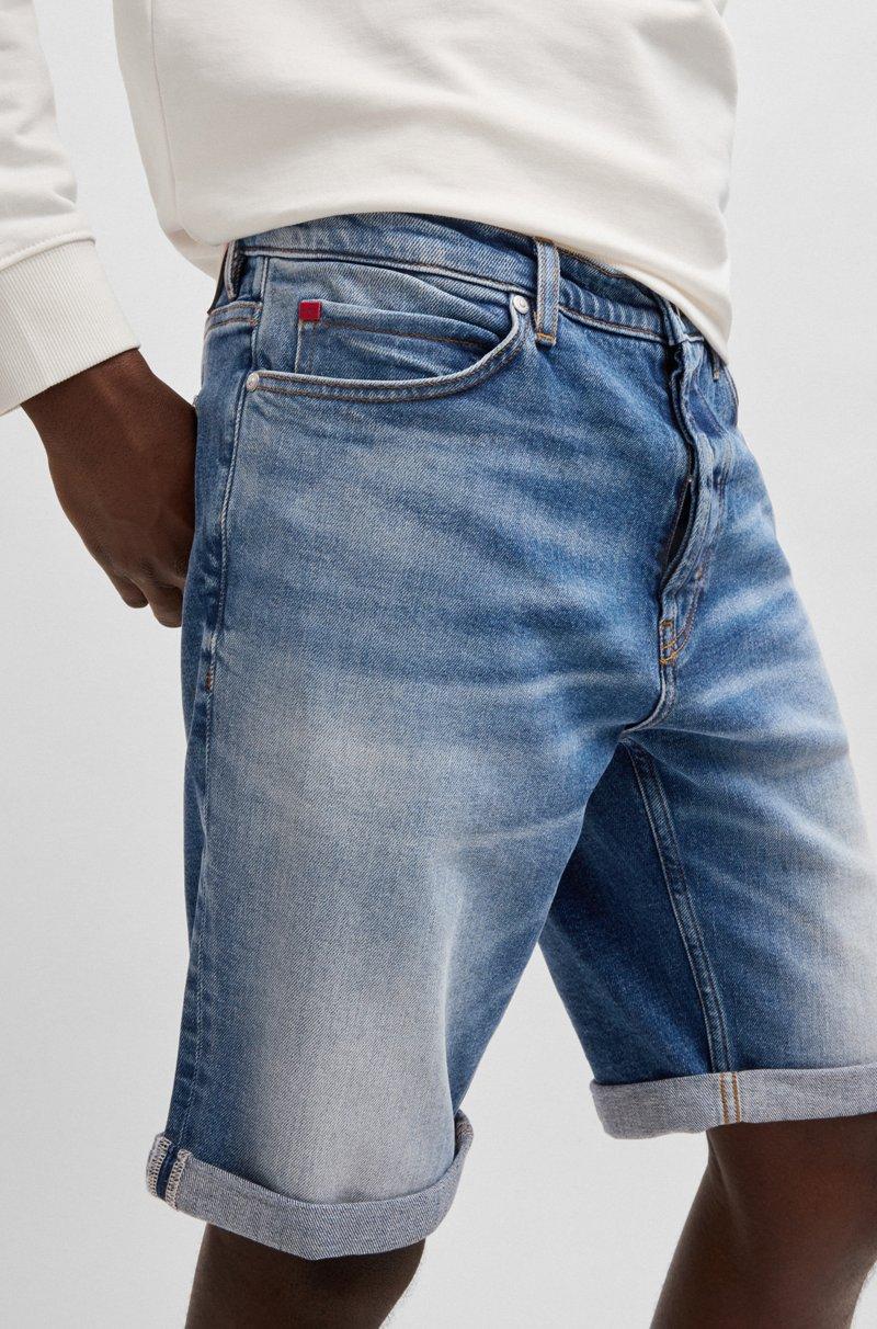 Hugo Boss Shorts Tapered Fit En Cómodo Denim Elástico Azul
