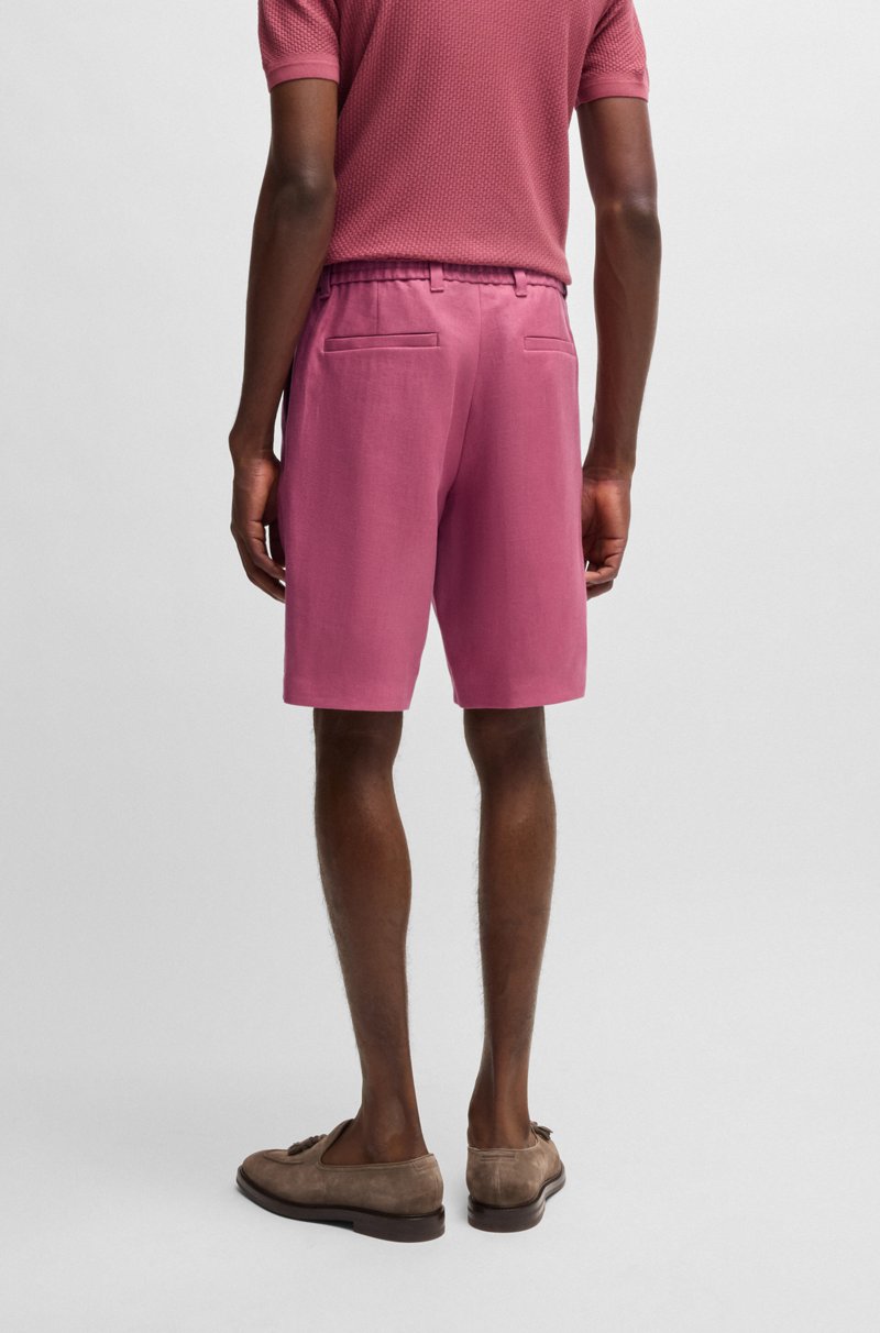 Hugo Boss Shorts Tapered Fit En Lino Resistente A Las Arrugas