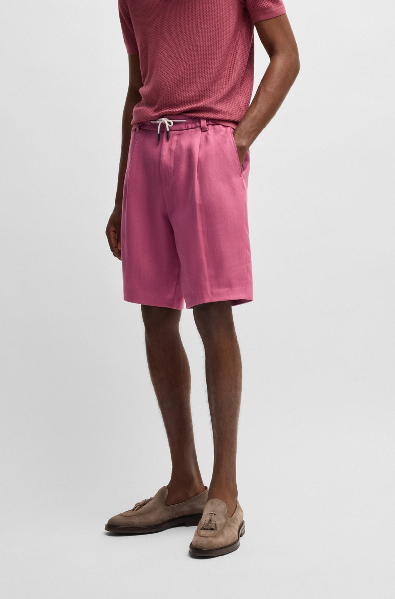 Hugo Boss Shorts tapered fit en lino resistente a las arrugas
