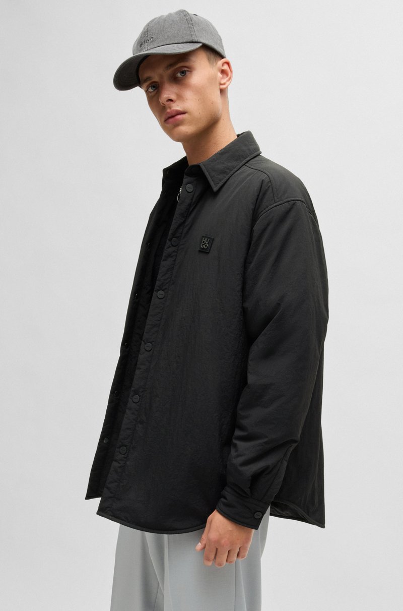 Hugo Boss Sobrecamisa acolchada relaxed fit con insignia de logo apilado