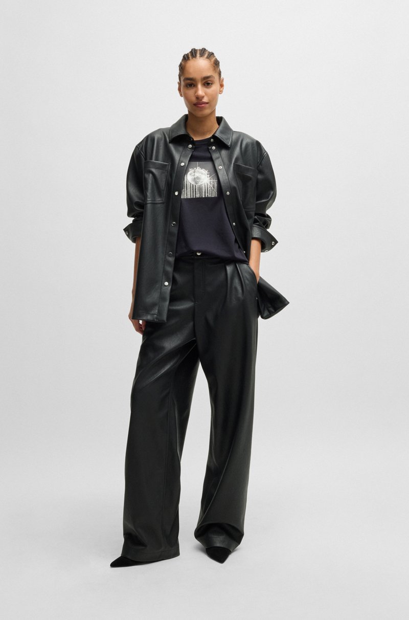 Hugo Boss Sobrecamisa De Piel Sintética Con Bolsillos Cosidos