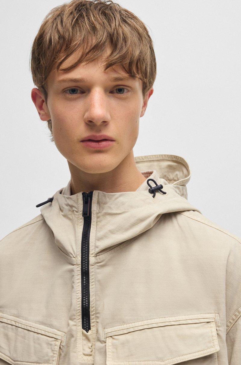 Hugo Boss Sobrecamisa Estilo Anorak En Algodón Con Estructura