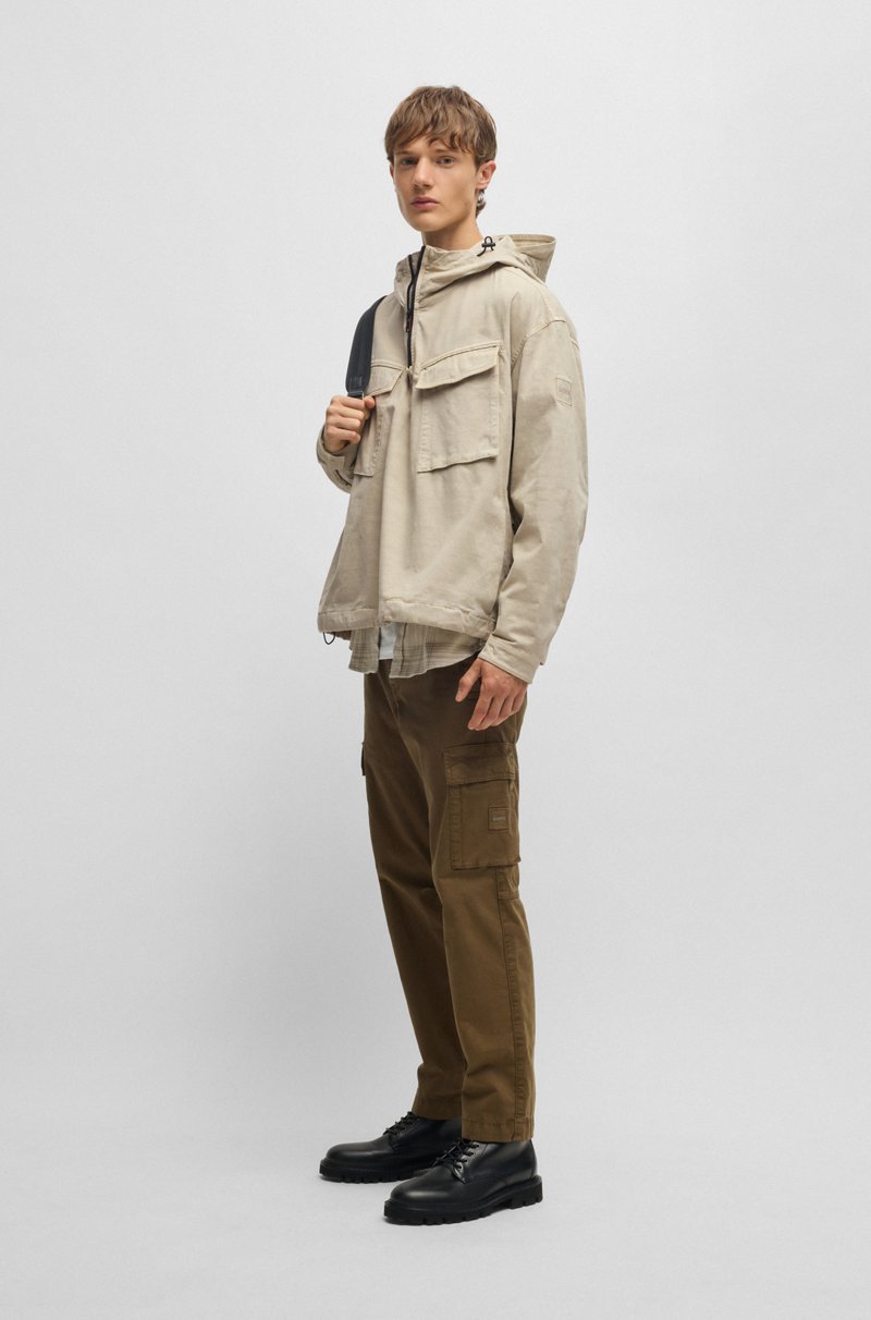 Hugo Boss Sobrecamisa Estilo Anorak En Algodón Con Estructura