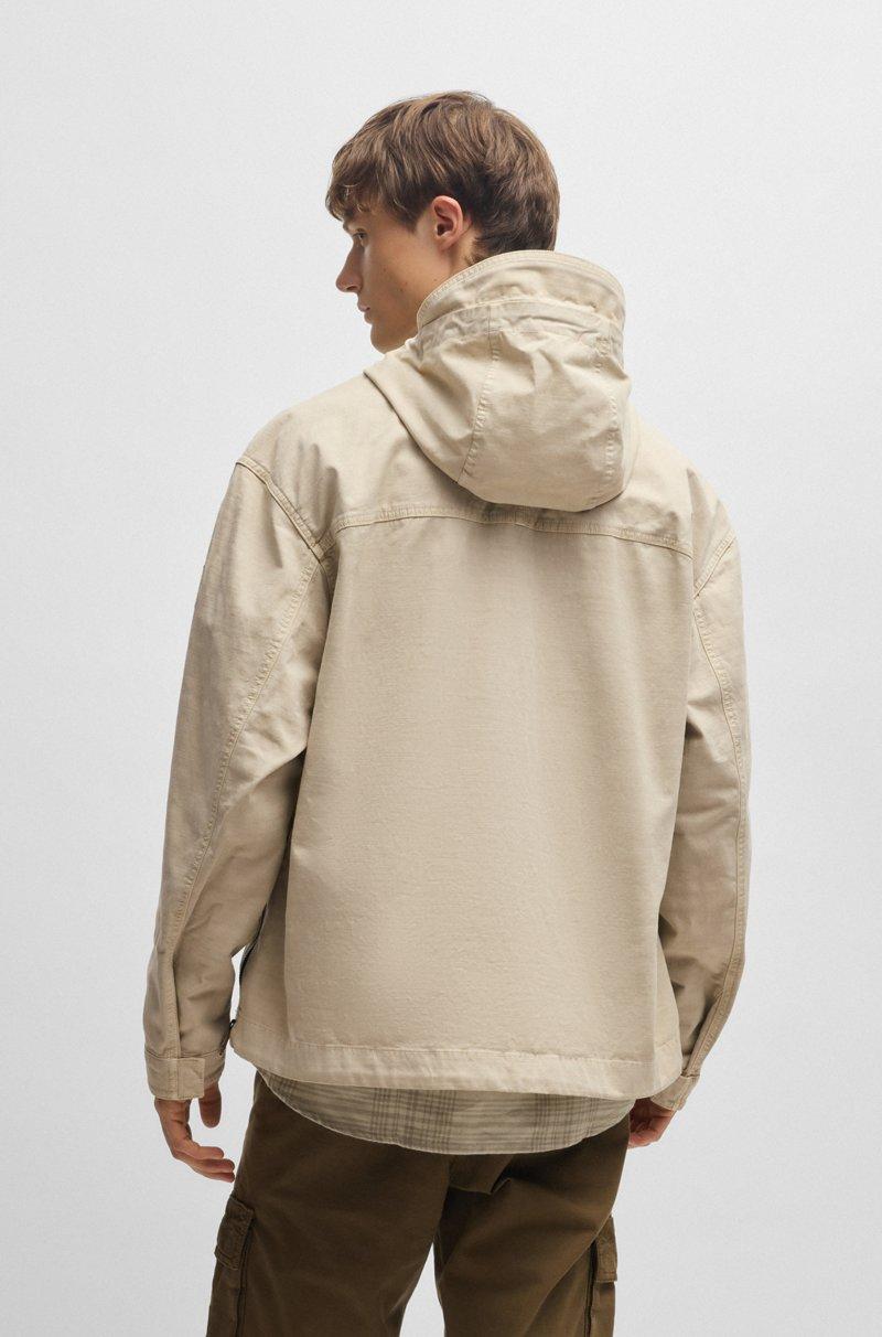 Hugo Boss Sobrecamisa Estilo Anorak En Algodón Con Estructura