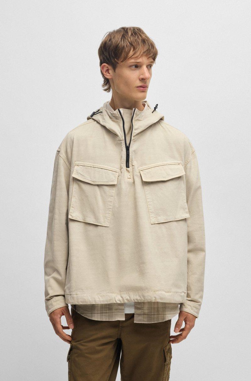 Hugo Boss Sobrecamisa estilo anorak en algodón con estructura