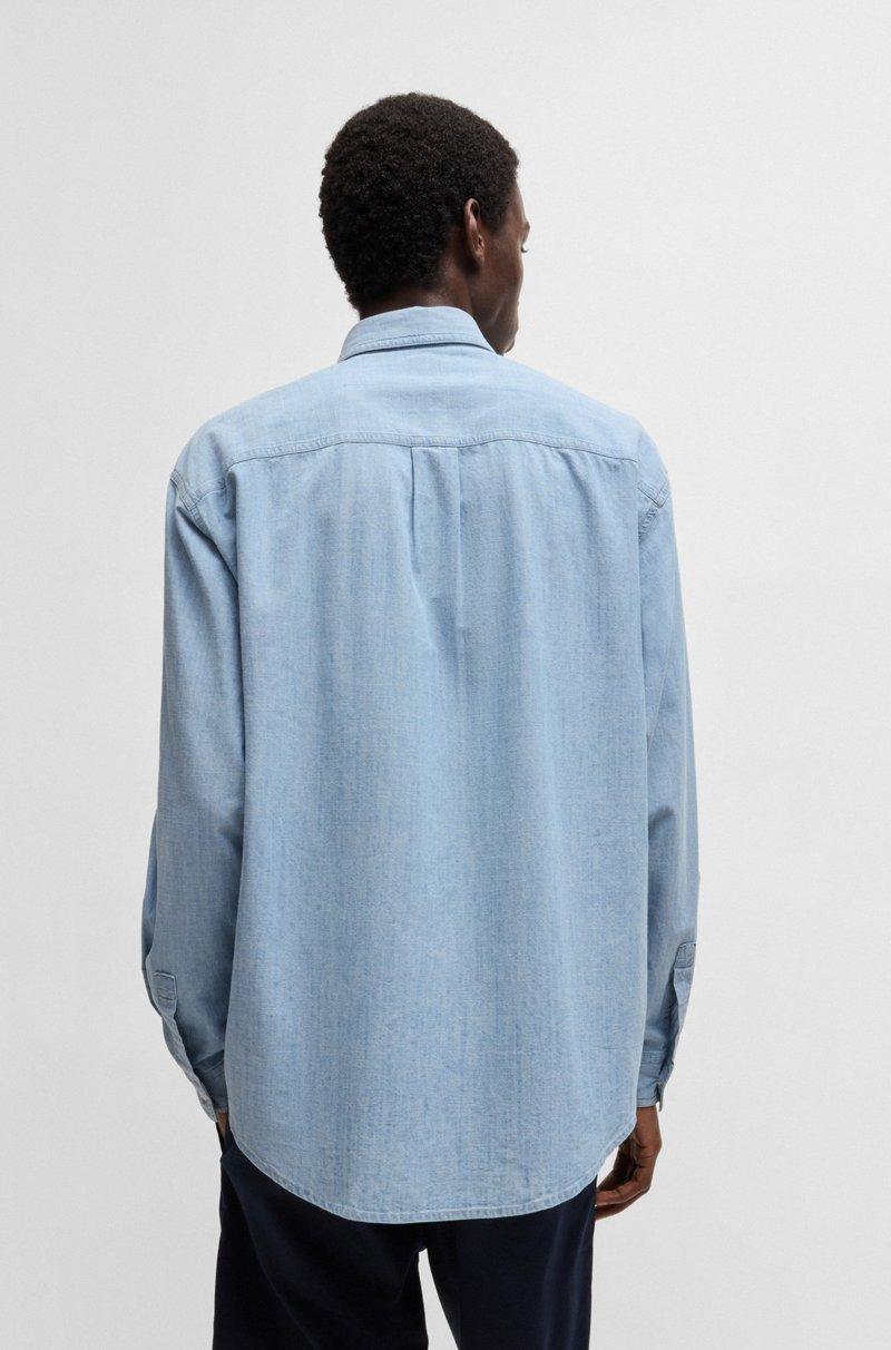 Hugo Boss Sobrecamisa Oversize Fit De Cambray De Algodón