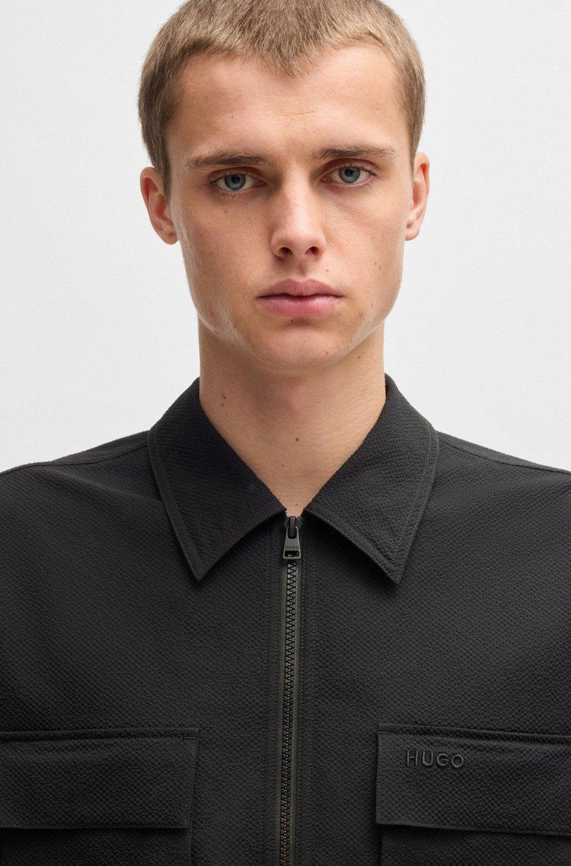 Hugo Boss Sobrecamisa Oversize Fit De Tejido De Sirsaca Repelente Al Agua