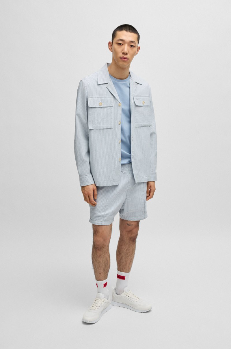 Hugo Boss Sobrecamisa Oversize Fit En Algodón Oxford A Rayas