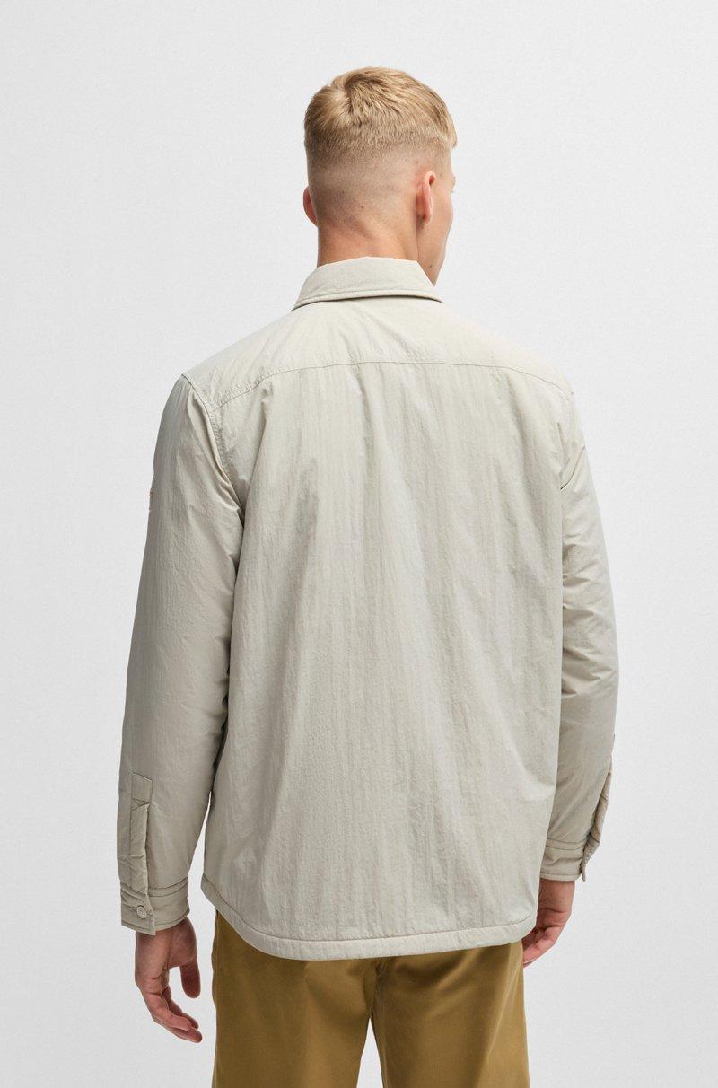 Hugo Boss Sobrecamisa Oversize Fit En Tejido Arrugado Con Relleno Ligero