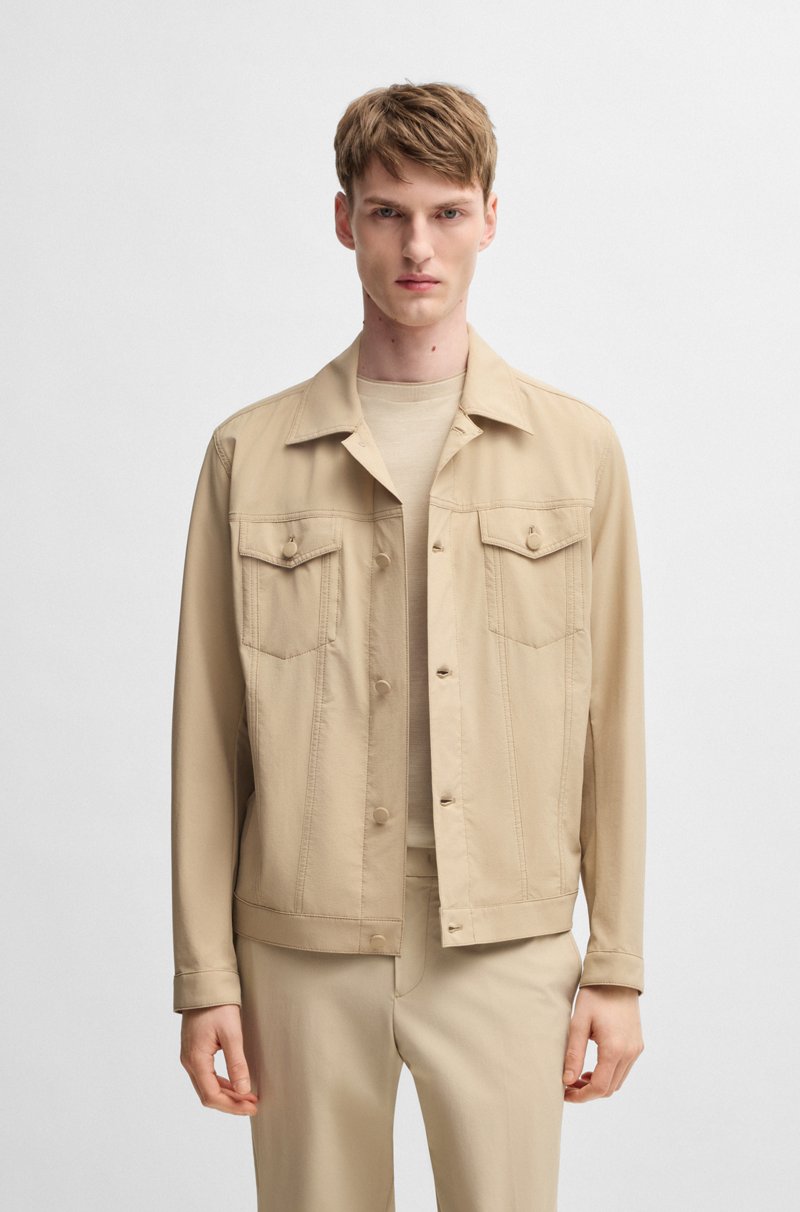 Hugo Boss Sobrecamisa relaxed fit en tejido elástico lavable
