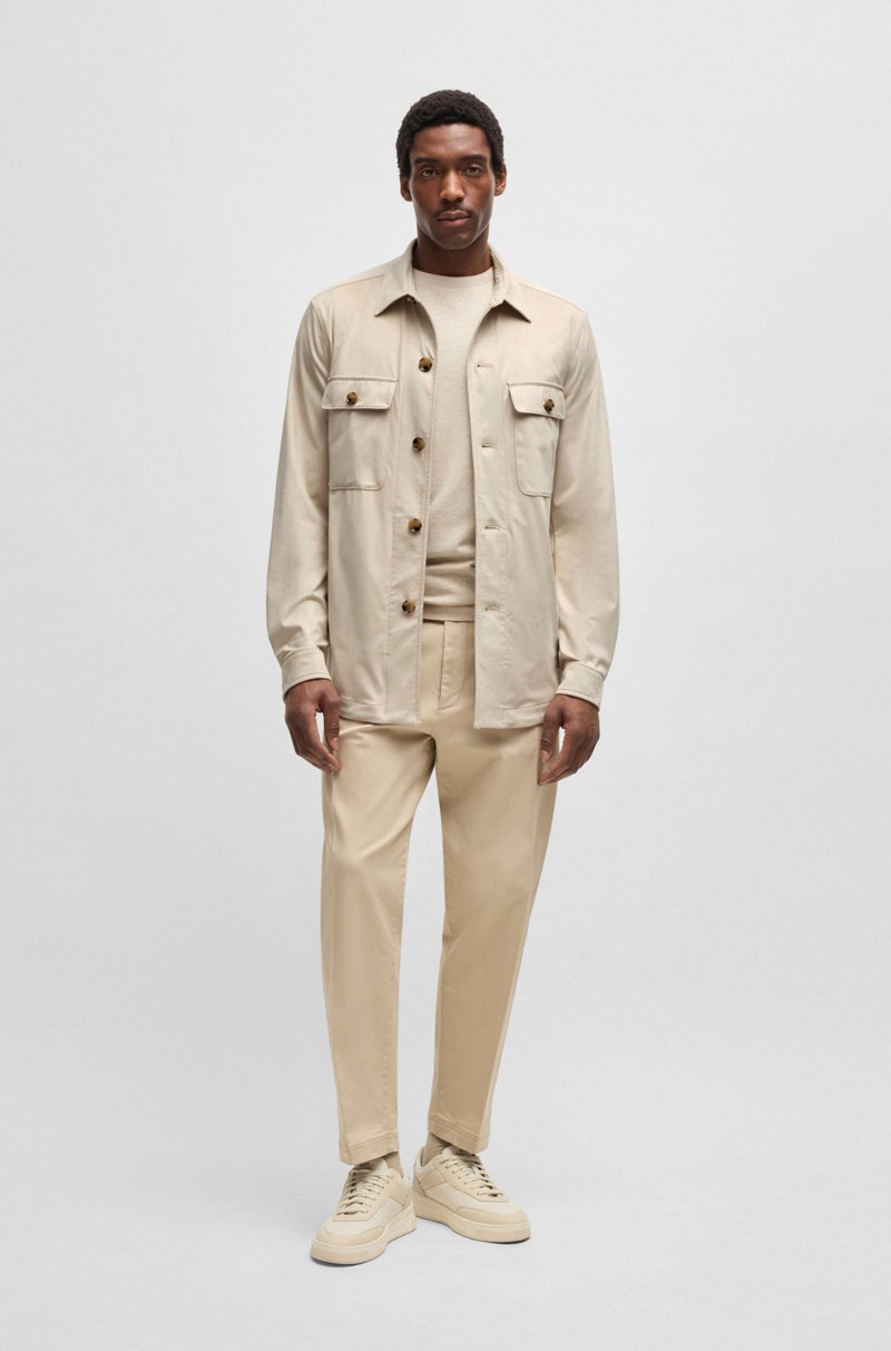 Hugo Boss Sobrecamisa Relaxed Fit En Tejido Superelástico