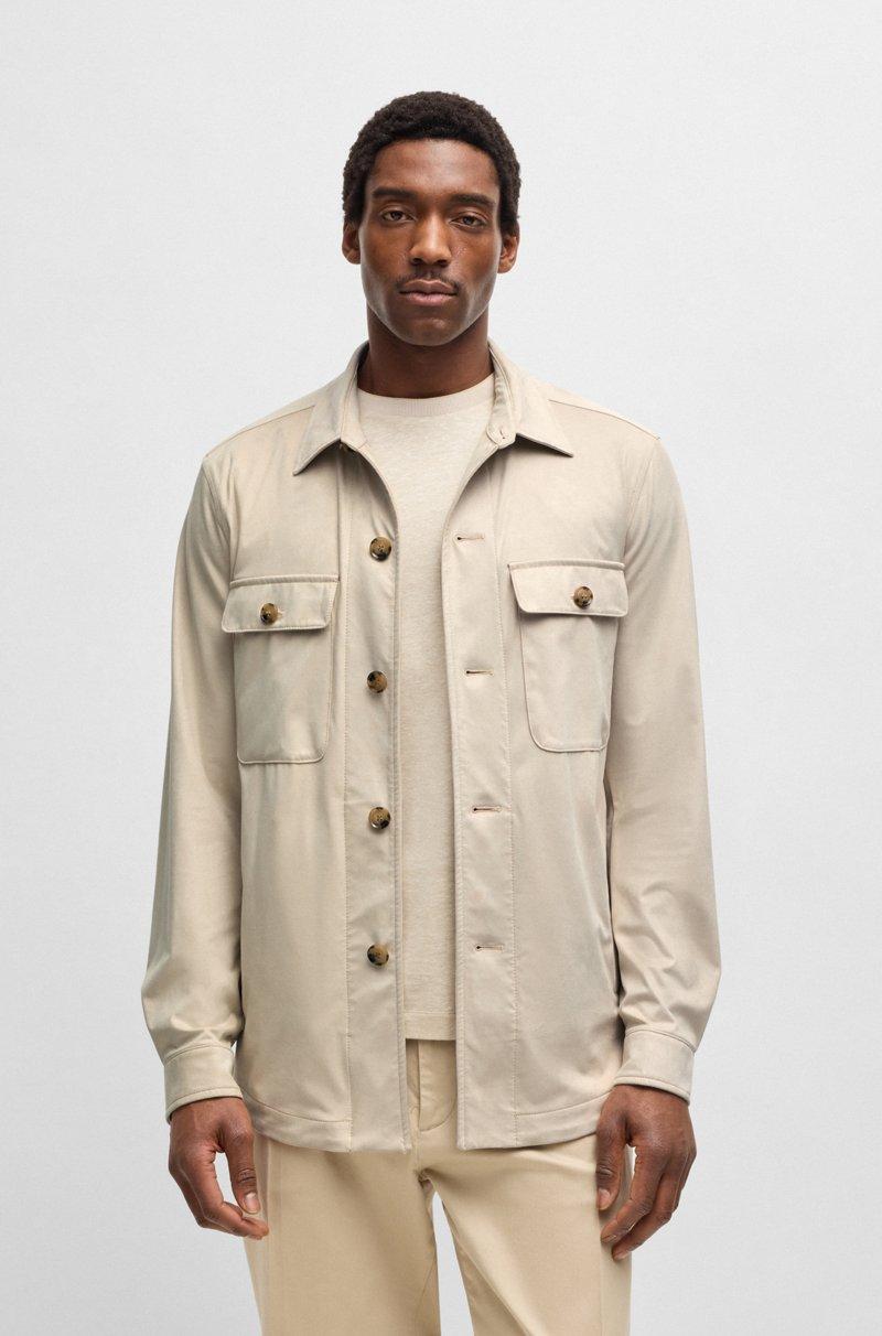 Hugo Boss Sobrecamisa relaxed fit en tejido superelástico