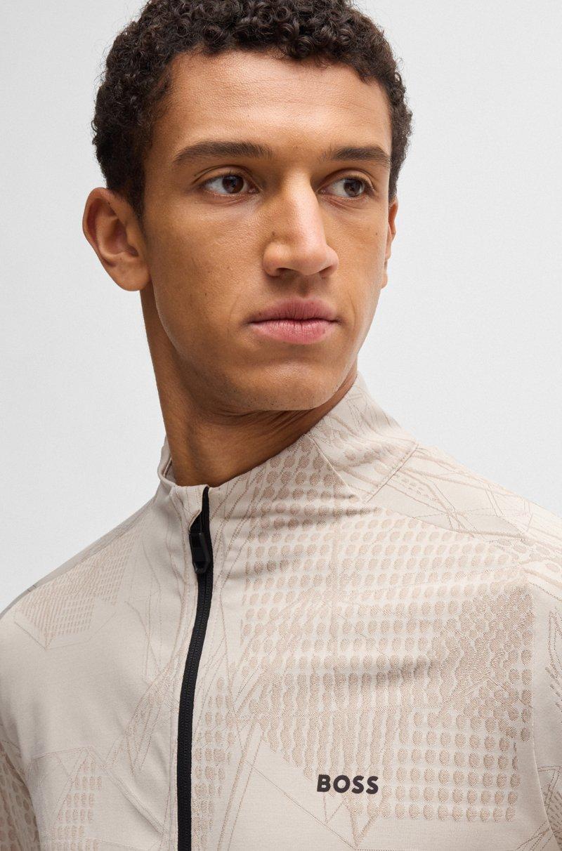 Hugo Boss Sudadera Activa Con Cremallera Y Estampado Dinámico De Jacquard