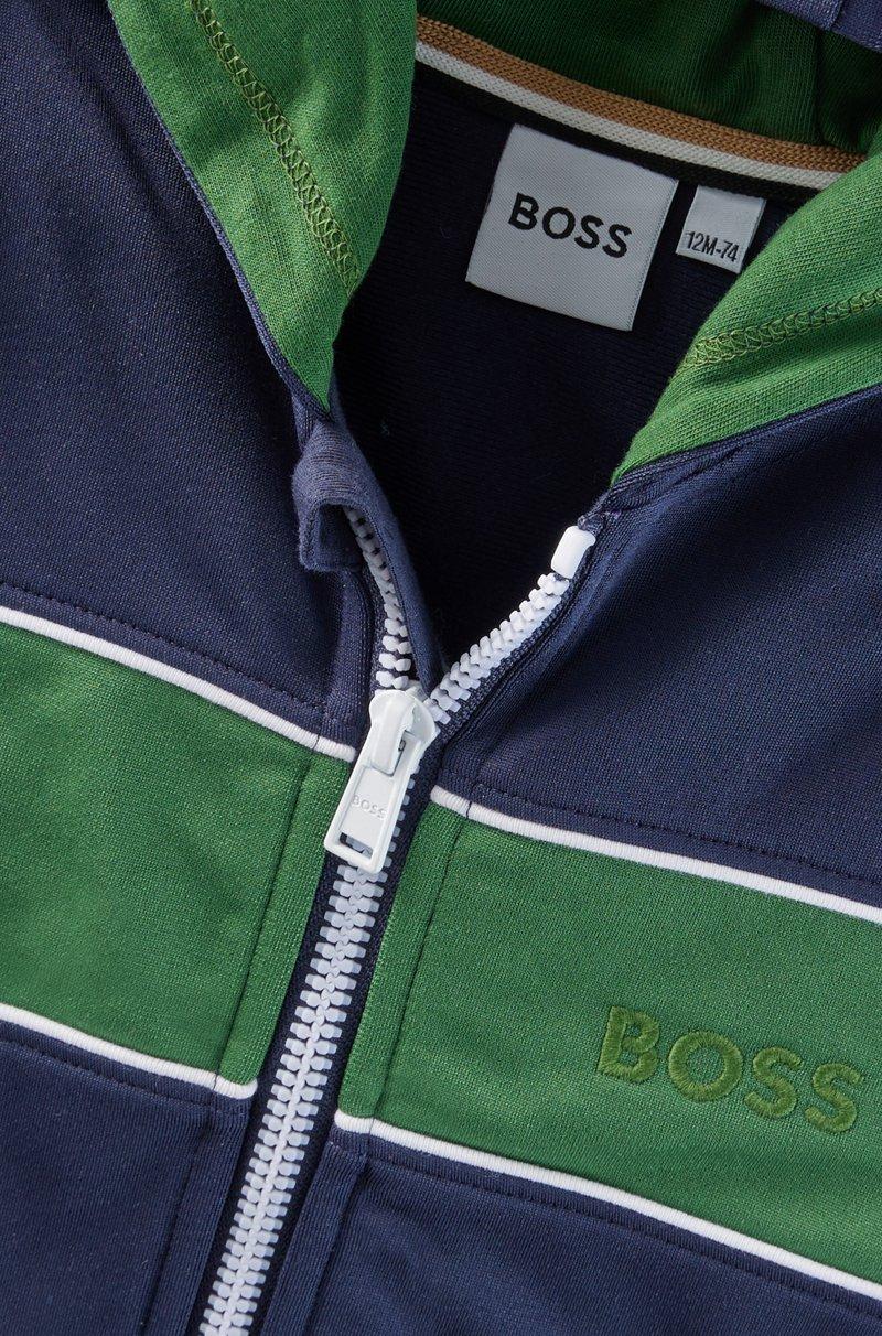 Hugo Boss Sudadera Con Capucha Cremallera Y Logo Bordado Para Niños