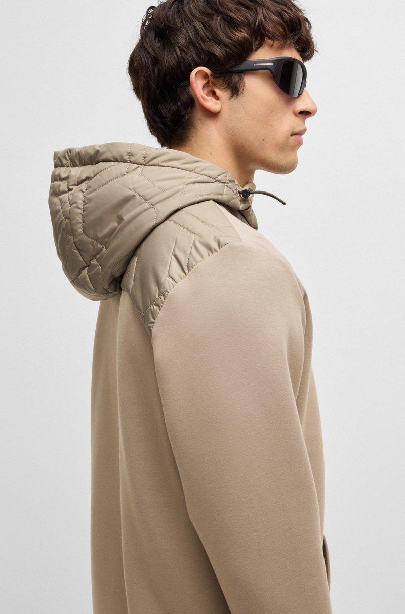 Hugo Boss Sudadera Con Capucha Cuello Con Cremallera Y Guateado Acolchado