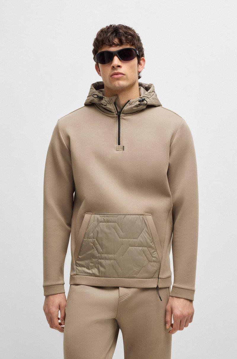 Hugo Boss Sudadera con capucha cuello con cremallera y guateado acolchado