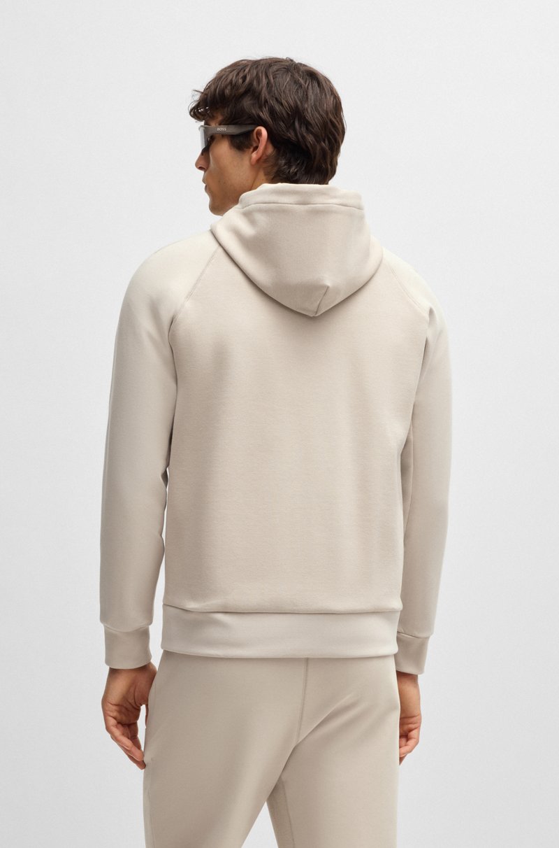 Hugo Boss Sudadera Con Capucha De Algodón Con Cremallera Y Parche De Logo