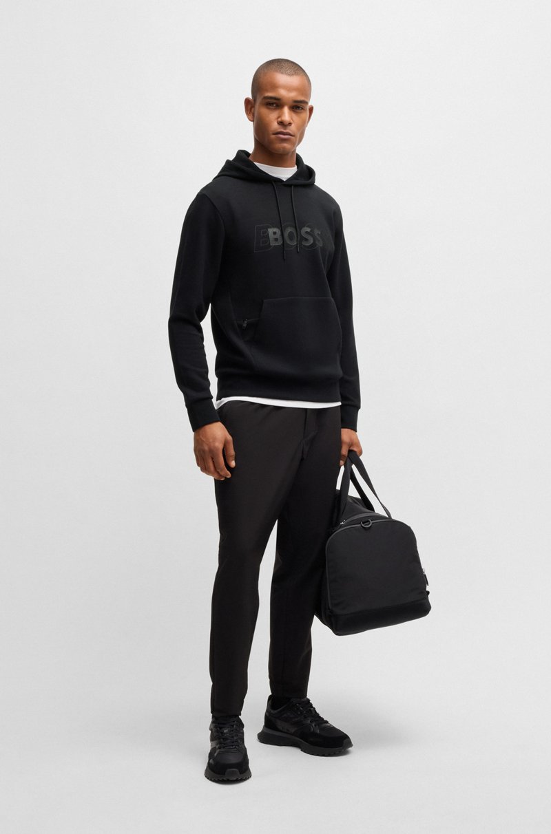 Hugo Boss Sudadera Con Capucha De Algodón Elástico Con Logo En Capas