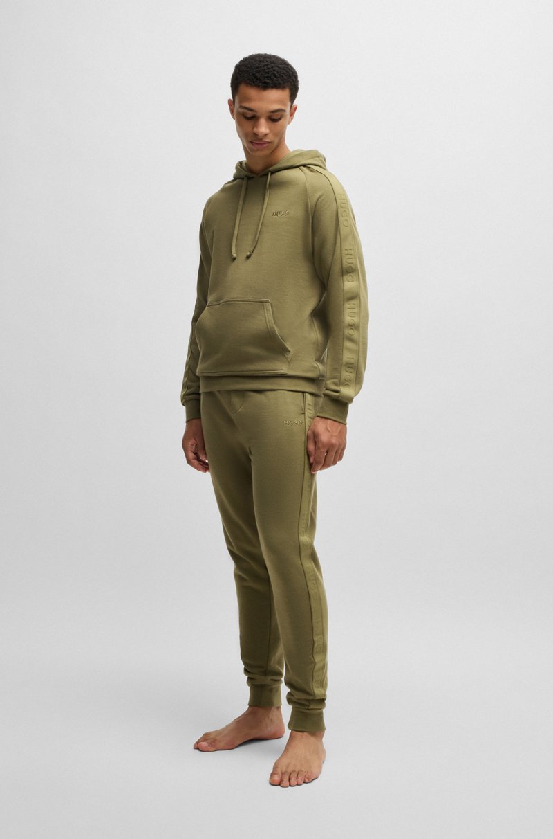 Hugo Boss Sudadera Con Capucha De Felpa De Algodón Con Cinta De Logos En Las Mangas