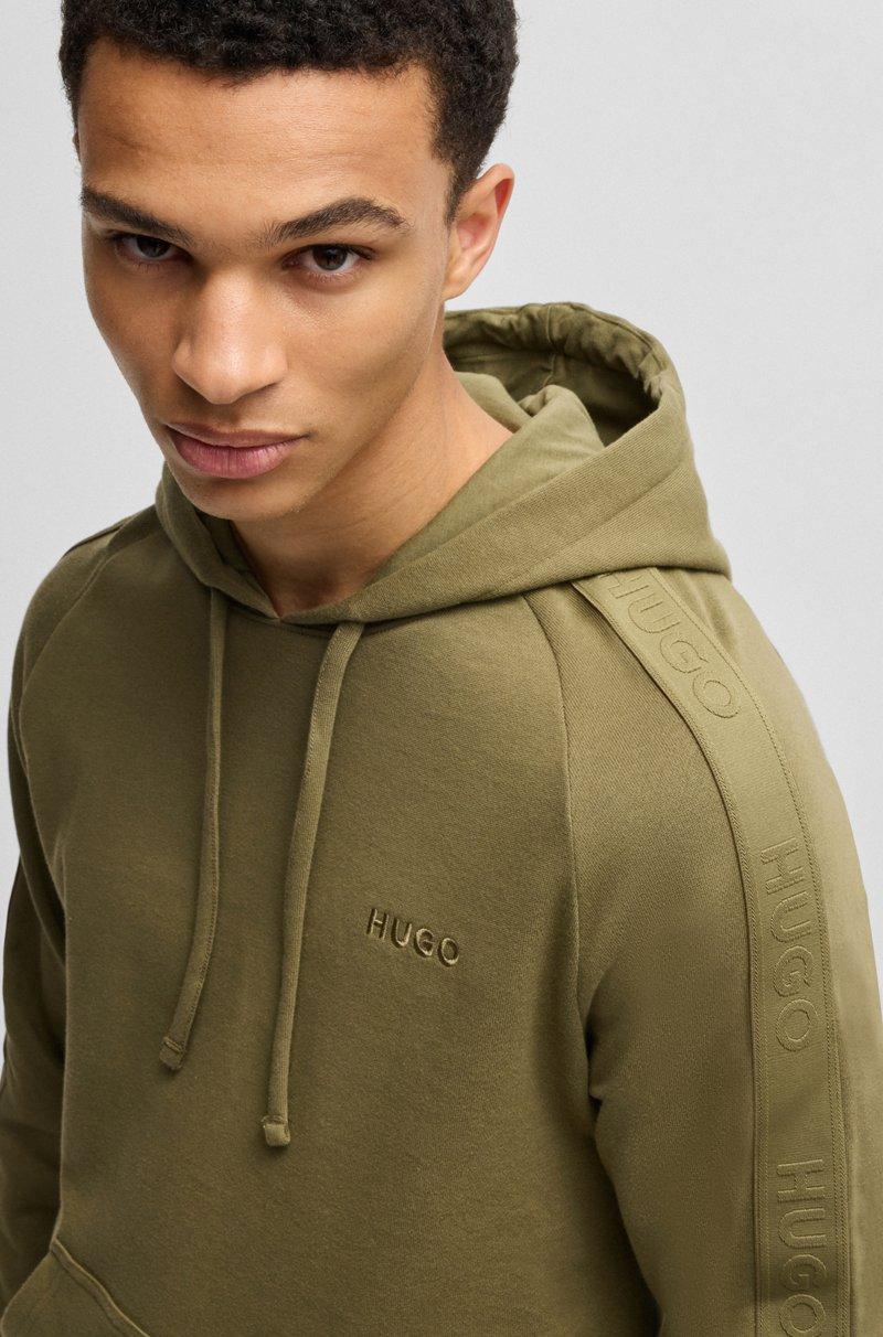 Hugo Boss Sudadera Con Capucha De Felpa De Algodón Con Cinta De Logos En Las Mangas