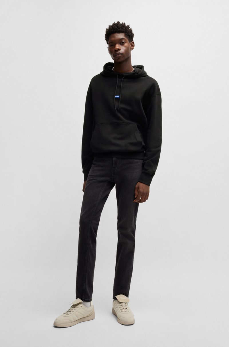 Hugo Boss Sudadera Con Capucha De Felpa De Algodón Con Etiqueta Con Logo Azul