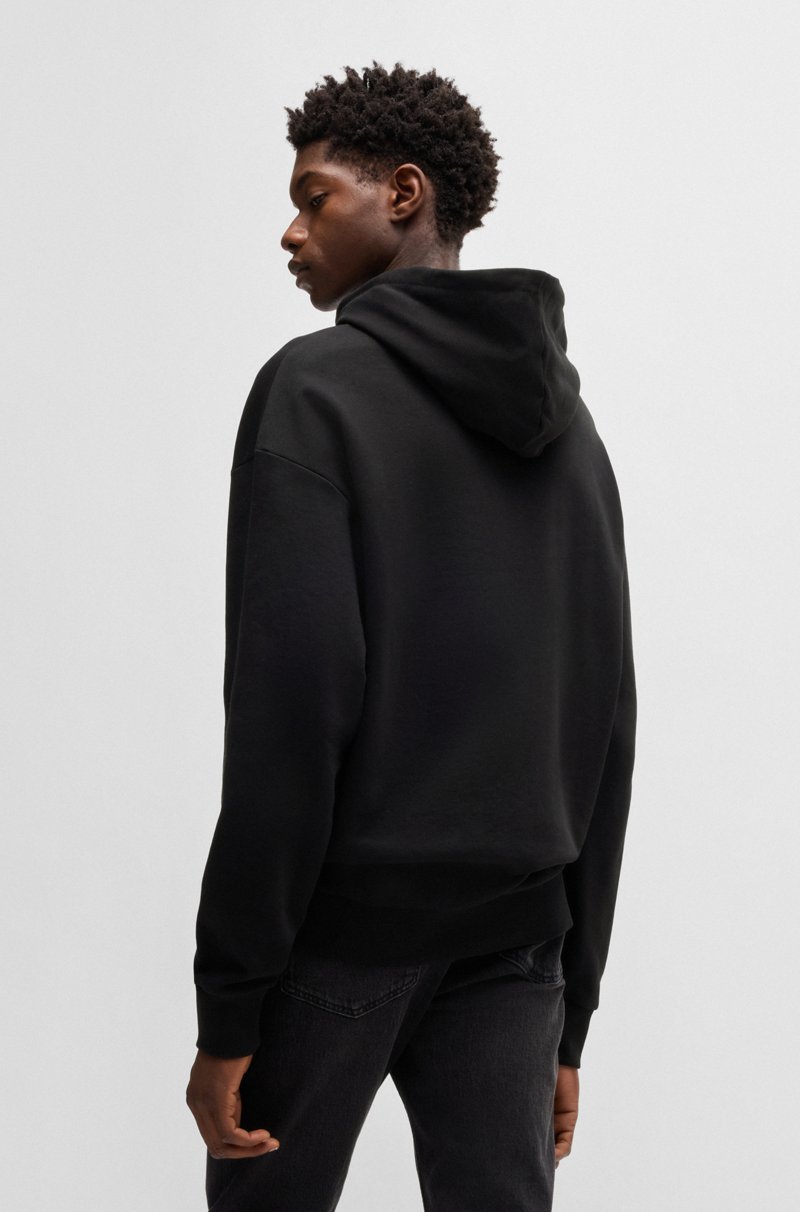 Hugo Boss Sudadera Con Capucha De Felpa De Algodón Con Etiqueta Con Logo Azul