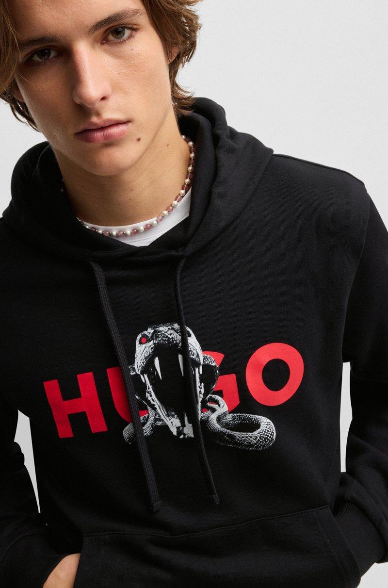 Hugo Boss Sudadera Con Capucha De Felpa De Algodón Con Gráficos De Animales Estampados