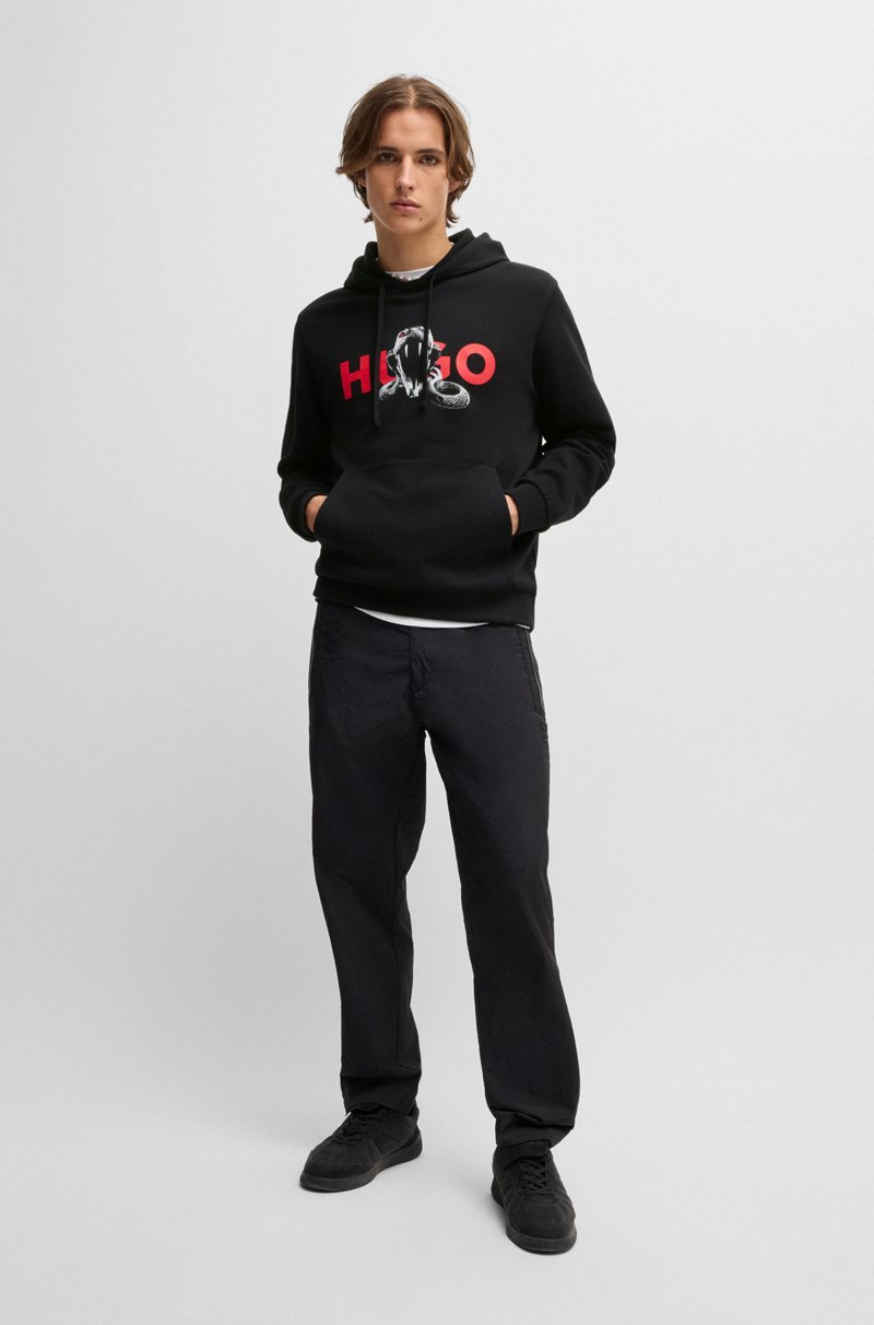 Hugo Boss Sudadera Con Capucha De Felpa De Algodón Con Gráficos De Animales Estampados