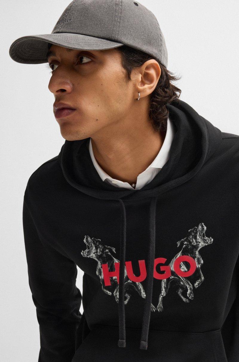 Hugo Boss Sudadera Con Capucha De Felpa De Algodón Con Gráficos De Animales Estampados