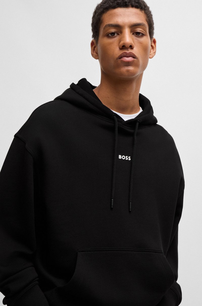 Hugo Boss Sudadera Con Capucha De Felpa De Algodón Con Logo En Contraste