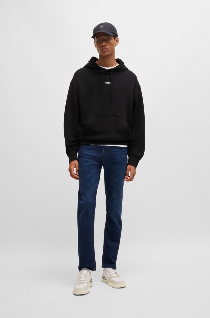 Hugo Boss Sudadera Con Capucha De Felpa De Algodón Con Logo En Contraste