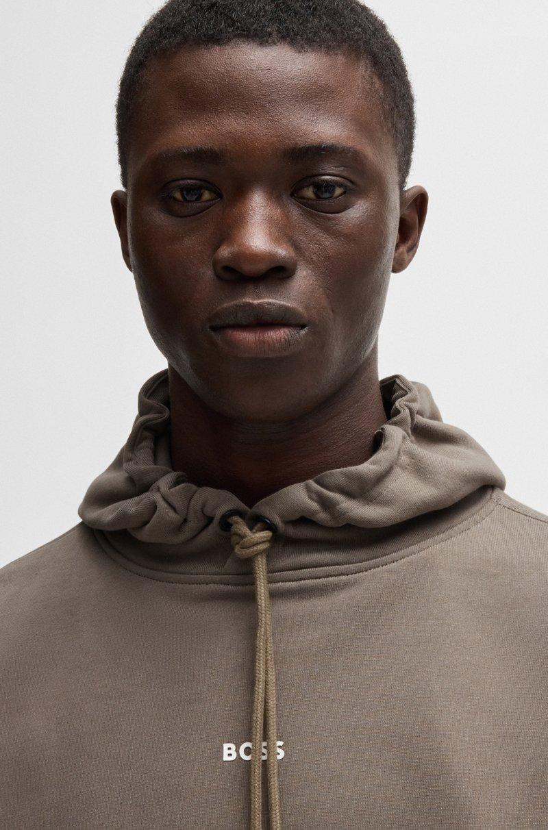 Hugo Boss Sudadera Con Capucha De Felpa De Algodón Con Logo En Contraste