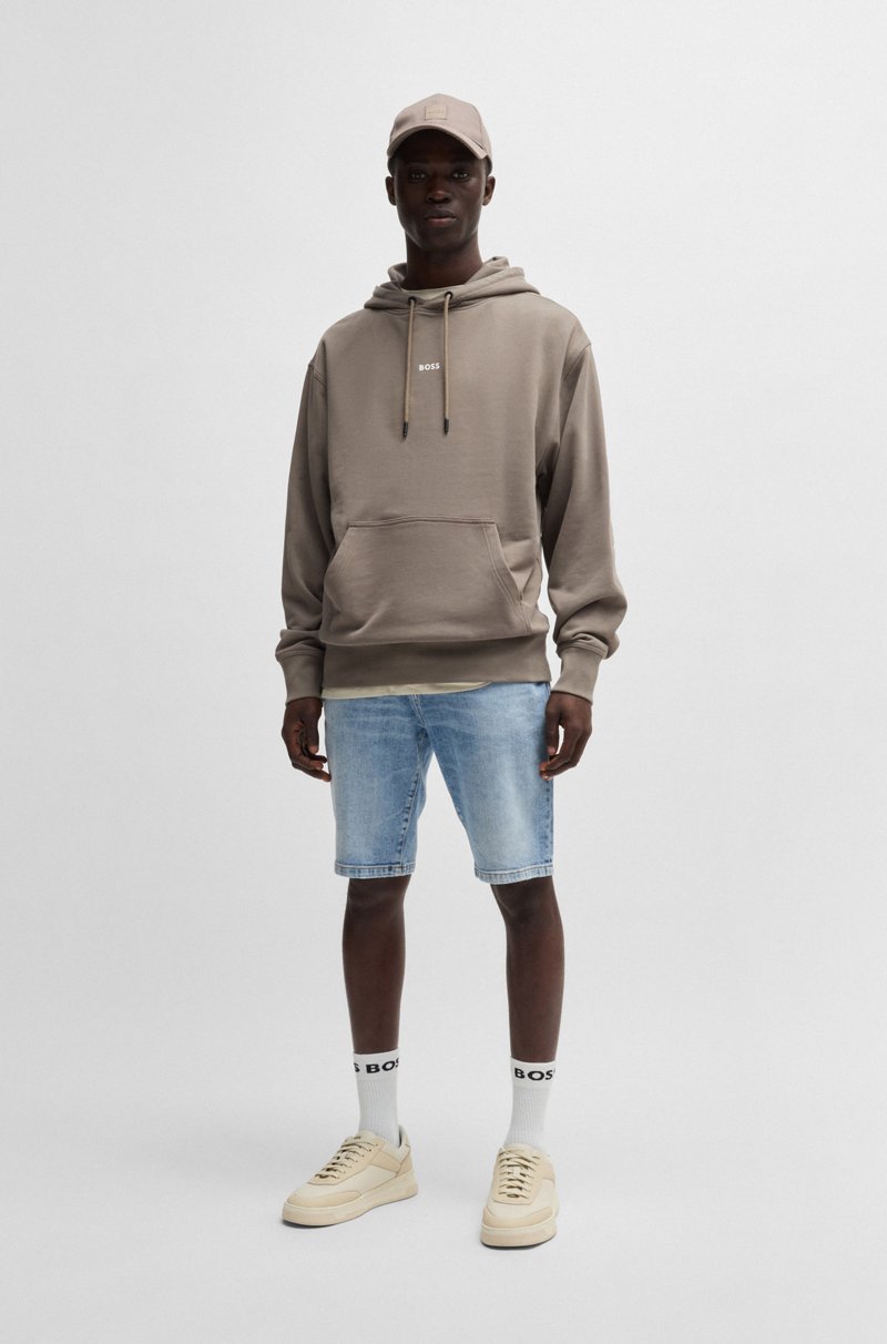 Hugo Boss Sudadera Con Capucha De Felpa De Algodón Con Logo En Contraste