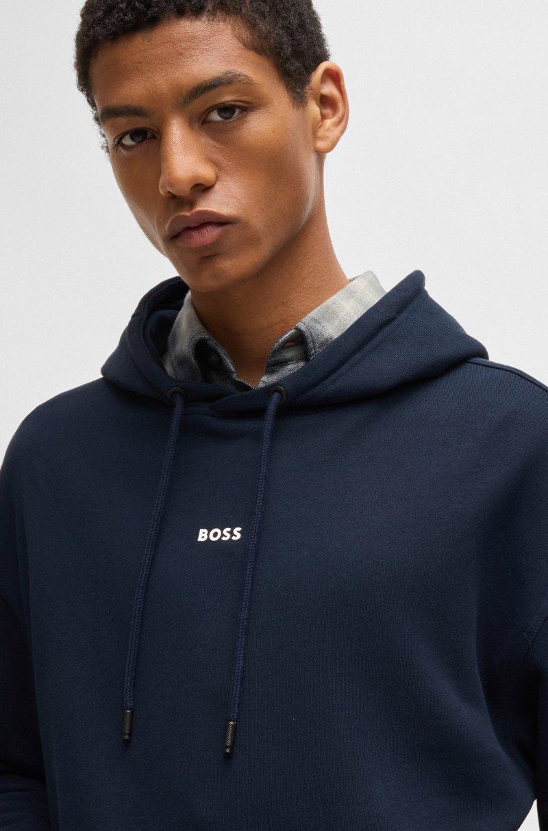 Hugo Boss Sudadera Con Capucha De Felpa De Algodón Con Logo En Contraste